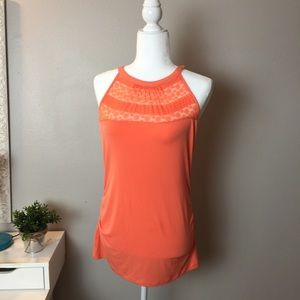 New York and Company Lace High Neck Tank Top